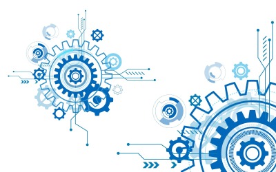Gear industriell digital teknik Framtida vektor ikon illustration designmall v.2