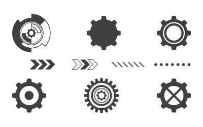 Gear industriell digital vektor ikon illustration designmall v.1