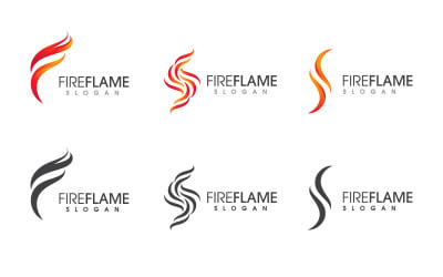 Hot flame fire icon vector design template