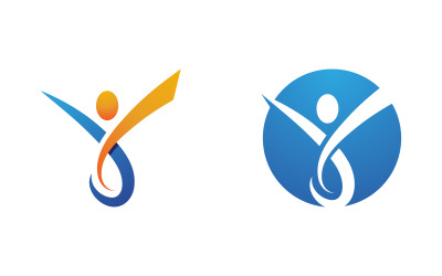 Menselijk karakter voor trainer gezond fit logo teken illustratie vector ontwerp sjabloon v.12