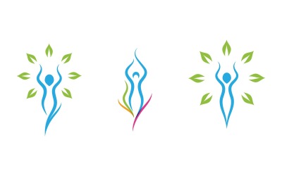 Menselijk karakter voor trainer gezond fit logo teken illustratie vector ontwerp sjabloon v.15