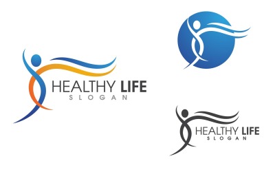 Menselijk karakter voor trainer gezond fit logo teken illustratie vector ontwerp sjabloon v.1