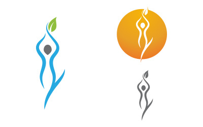 Menselijk karakter voor trainer gezond fit logo teken illustratie vector ontwerp sjabloon v.4