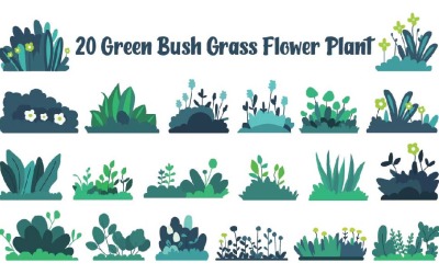 20 Green Bush Grass Flower Plant