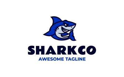 Logo mascotte semplice Sharkco