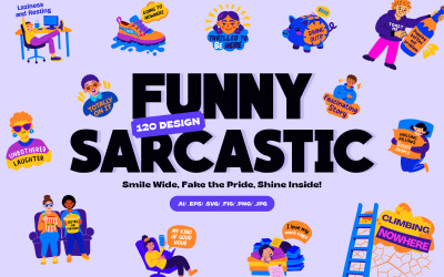 Moderne grappige sarcastische stickers