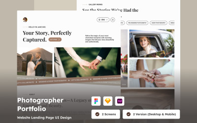Pagina di destinazione del portfolio del fotografo sofisticato