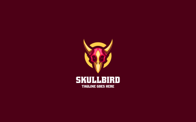 Skull Bird Simple Mascot Logo