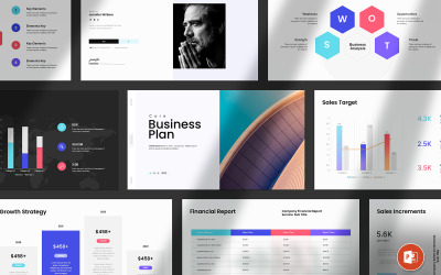 Smart affärsplan PowerPoint malllayout