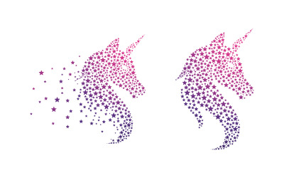 Beauty horse Unicorn Logo icon vector illustration design template v.2