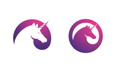 Beauty horse Unicorn Logo icon vector illustration design template v.5