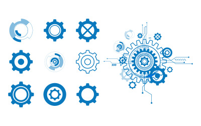 Gear industriell tillverkning vektor ikon illustration designmall