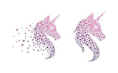 Krása koně Unicorn Logo ikona vektorové ilustrace šablona návrhu v.2
