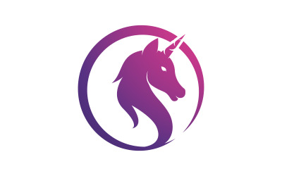Modèle de conception d&amp;#39;illustration vectorielle d&amp;#39;icône de logo de licorne de cheval de beauté v.1