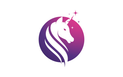 Piękno konia Jednorożec Logo ikona ilustracja wektorowa szablon projektu v.12
