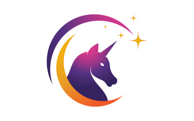 Piękno konia Jednorożec Logo ikona ilustracja wektorowa szablon projektu v.9