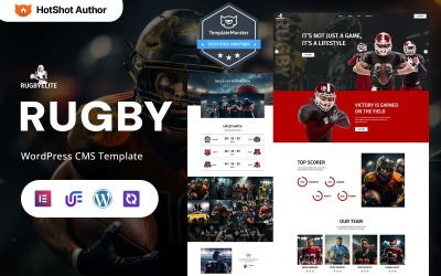 RugbyElite - 橄榄球比赛和比赛日程 WordPress Elementor 主题