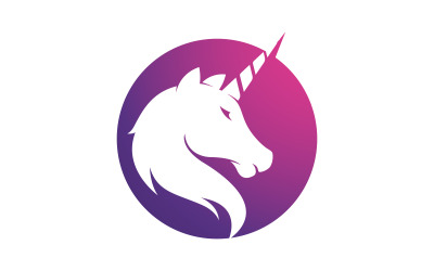 Шаблон дизайна векторной иллюстрации логотипа Beauty Horse Unicorn v.17