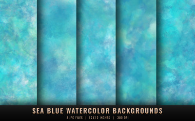 Sea Blue Watercolor Backgrounds