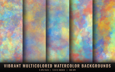 Vibrant Multicolored Watercolor Backgrounds