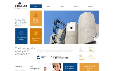Modelo de site responsivo a gás e petróleo