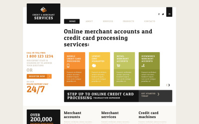 Responsieve websitesjabloon voor Merchant Services