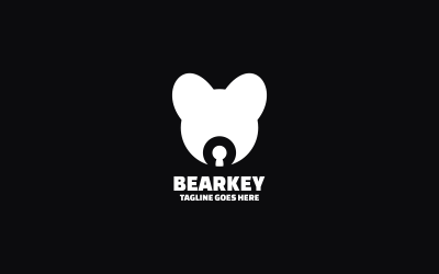 Bearkey-Maskottchen-Silhouetten-Logo