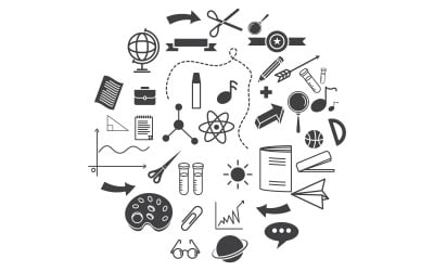 Diseño de ilustración vectorial de icono de elemento educativo de regreso a la escuela v.8