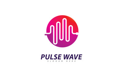 Logo Pulse Wave Vector. Kreatywny szablon projektu logo koncepcji fal dźwiękowych 12