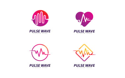 Logo Pulse Wave Vector. Kreatywny szablon projektu logo koncepcji fal dźwiękowych 14