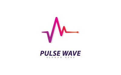 Logo Pulse Wave Vector. Kreatywny szablon projektu logo Sound waves 4