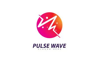Logo Pulse Wave Vector. Kreatywny szablon projektu logo Sound waves 5