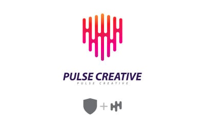 Logo Pulse Wave Vector. Kreatywny szablon projektu logo Sound waves 6