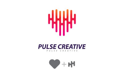 Logo Pulse Wave Vector. Kreatywny szablon projektu logo Sound waves 7