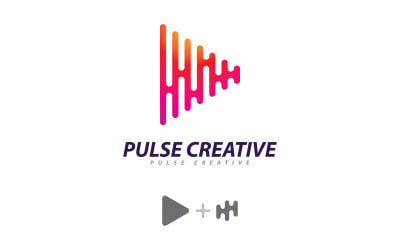 Logo Pulse Wave Vector. Kreatywny szablon projektu logo Sound waves 8