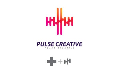Logo Pulse Wave Vector. Kreatywny szablon projektu logo Sound waves 9