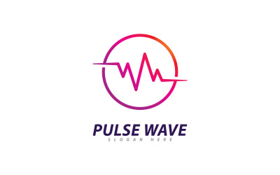 Логотип Pulse Wave Vector. Креативный шаблон концепции логотипа Sound wave 1