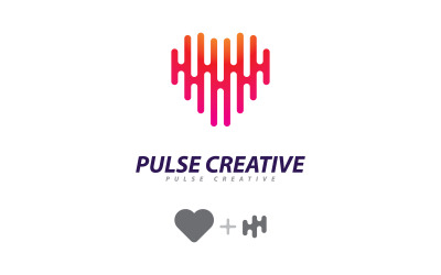 Логотип Pulse Wave Vector. Креативный шаблон концепции логотипа Sound wave 7