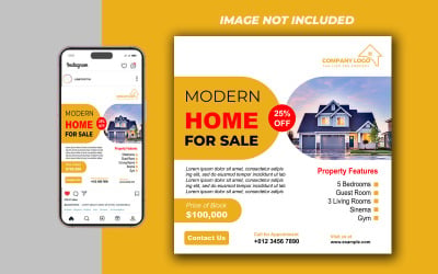 Luxury Home Real Estate Social Post PSD – Smart Object and Fully Customizable Layout