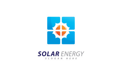 Modello di progettazione del logo dell&amp;#39;energia solare. Logo creativo dell&amp;#39;elettricità elettrica dell&amp;#39;energia del pannello solare 9