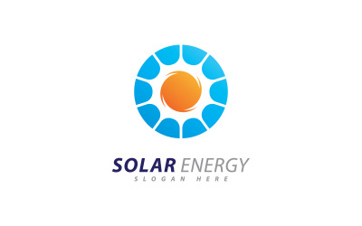 Modello di progettazione del logo dell&amp;#39;energia solare. Logo creativo dell&amp;#39;energia elettrica del pannello solare 11