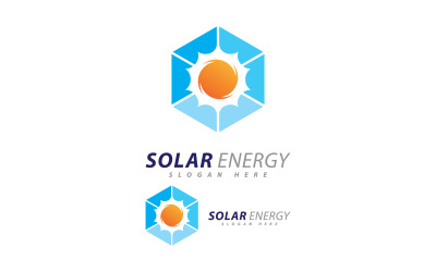 Modello di progettazione del logo dell&amp;#39;energia solare. Logo creativo dell&amp;#39;energia elettrica del pannello solare 12