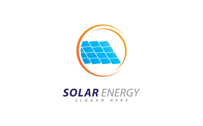 Modello di progettazione del logo dell&amp;#39;energia solare. Logo creativo dell&amp;#39;energia elettrica del pannello solare 1