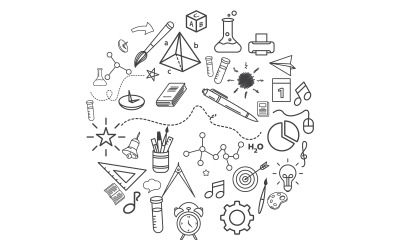 Retour à l&amp;#39;école Élément éducatif icône illustration vectorielle conception v.4