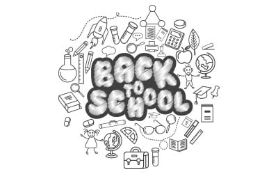 Retour à l&amp;#39;école Élément éducatif icône illustration vectorielle conception v.7
