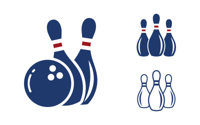 Sport Bowling icon logo Template vector illustration design v.1