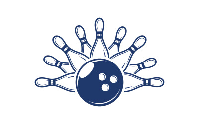 Sport Bowling icon logo Template vector illustration design v.7