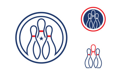 Szablon ikony kręgli sportowych wektor ilustracja projekt v.5