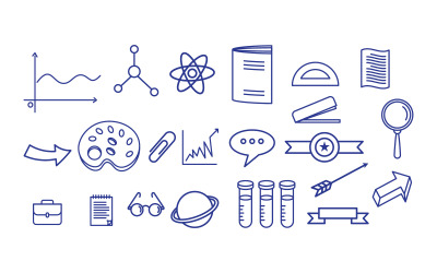 Utbildning Tillbaka till skolan element ikon vektor illustration design v.1