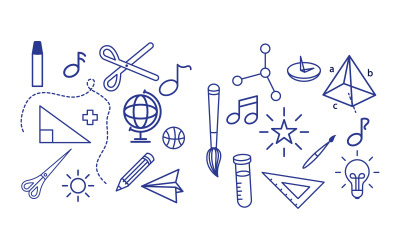 Utbildning Tillbaka till skolan element ikon vektor illustration design v.2